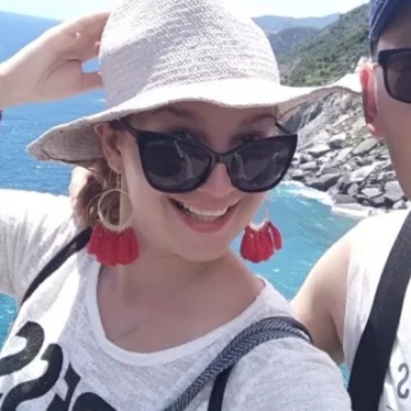 Gypsy Tassel Earrings Pink Color Round Friday - Picture 2 of 4